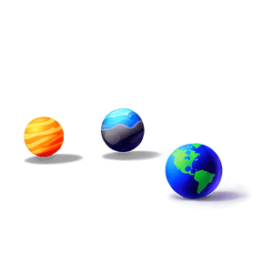 Cartoon Planets PNG wrm PNG