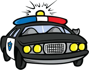 Cartoon Police Car With Siren PNG Image