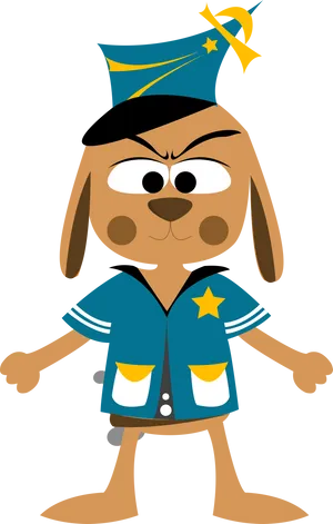 Cartoon Police Dog Character PNG Image