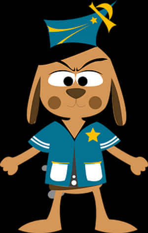 Cartoon Police Dog Character PNG image with transparent background