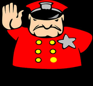 Cartoon Police Officer Gesture Stop PNG image with transparent background