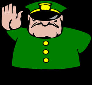 Cartoon Police Officer Gesture Stop PNG image with transparent background