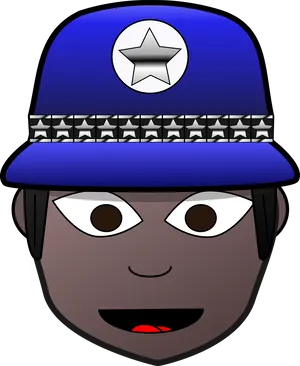 Cartoon Police Officer Portrait PNG Image