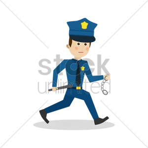 Cartoon Policeman On Duty.png PNG Image