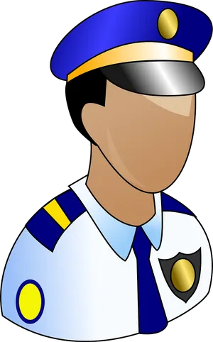 Cartoon Policeman Portrait PNG Image