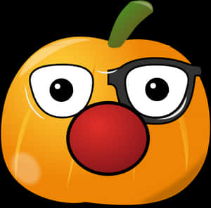 Clowny Pumpkin - Cute Cartoon Pumpkin Halloween Face, HD Png Download PNG
