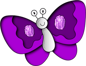 Cartoon Purple Butterfly PNG image with transparent background