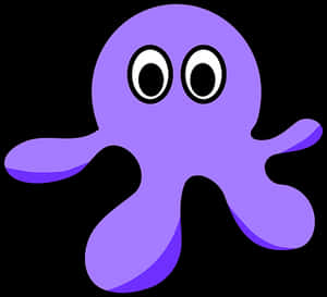 Cartoon Purple Octopus Graphic PNG image with transparent background