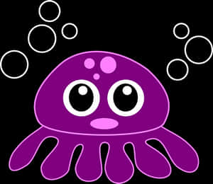 Cartoon Purple Octopus Vector PNG image with transparent background