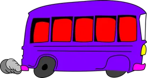 Cartoon Purple School Bus PNG Image