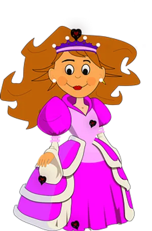 Cartoon Queenin Pink Dress PNG Image