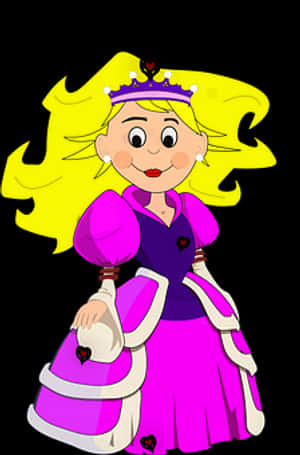 Cartoon Queenin Pink Dress PNG image with transparent background