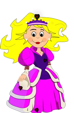 Cartoon Queenin Pink Dress PNG Image