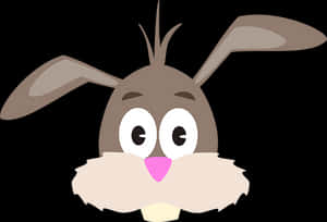 Cartoon Rabbit Face Graphic PNG image with transparent background