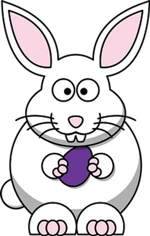 Cartoon Rabbit Holding Egg.jpg PNG Image