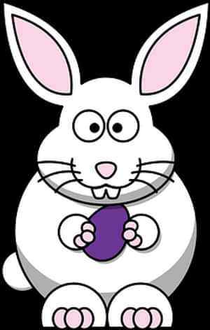 Cartoon Rabbit Holding Egg.jpg PNG image with transparent background