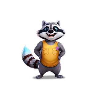 Cartoon Raccoon Character PNG 14 PNG image with transparent background