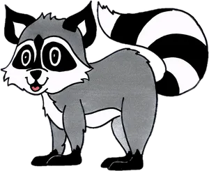 Cartoon Raccoon Illustration PNG Image