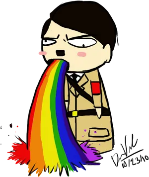 Cartoon Rainbow Vomit PNG Image