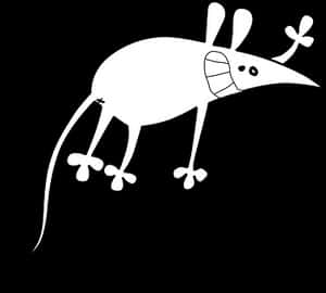 Cartoon Rat Silhouette PNG image with transparent background