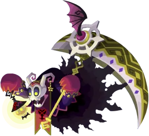 Cartoon Reaperwith Scythe PNG Image