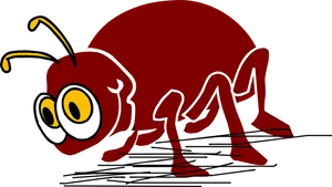 Cartoon Red Bug Character PNG Image