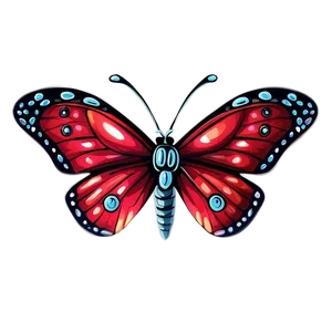 Cartoon Red Butterfly Png Dya93 PNG Image