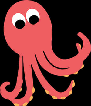 Cartoon Red Octopus Graphic PNG image with transparent background