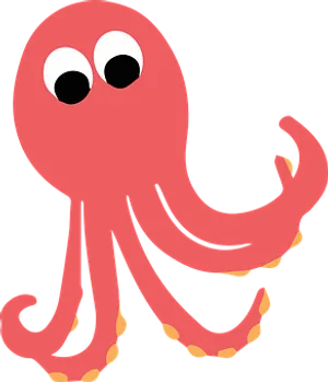 Cartoon Red Octopus Graphic PNG Image