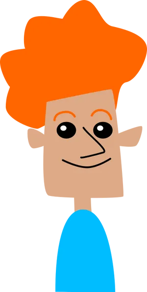 Cartoon Redhead Character Smiling PNG Image