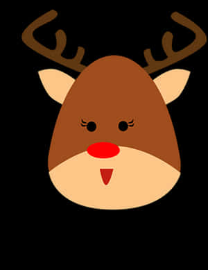 Cartoon Reindeer Face Graphic PNG image with transparent background
