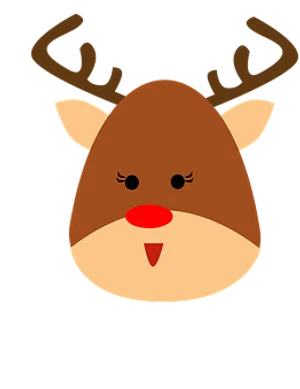 Cartoon Reindeer Face Graphic PNG Image