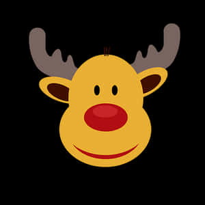 Cartoon Reindeer Face Graphic PNG image with transparent background