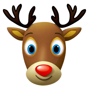 Cartoon Reindeer Face Png Kuw PNG Image