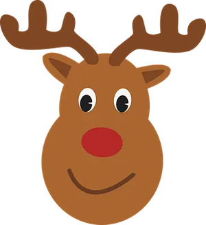 Cartoon Reindeer Head Vector PNG Image