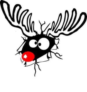 Cartoon Reindeer Red Nose PNG with transparent background