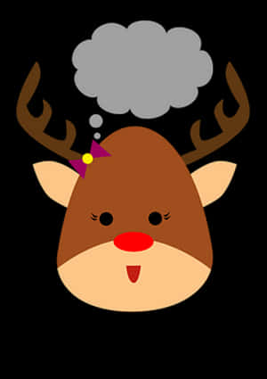Cartoon Reindeer Thinking Bubble PNG image with transparent background