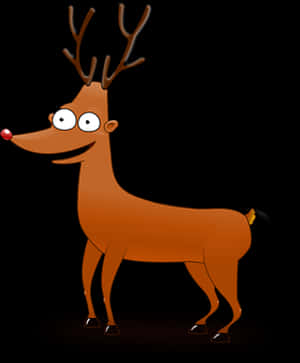 Cartoon Reindeerwith Red Nose PNG image with transparent background
