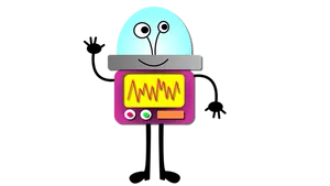 Cartoon Robot Egg Head PNG Image