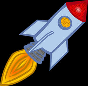Cartoon Rocket Illustration PNG with transparent background
