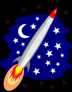 Cartoon Rocket In Space PNG image with transparent background