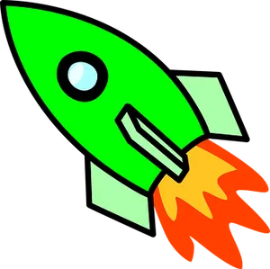 Cartoon Rocket Launch PNG Image