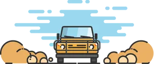 Cartoon S U V Driving Adventure PNG Image