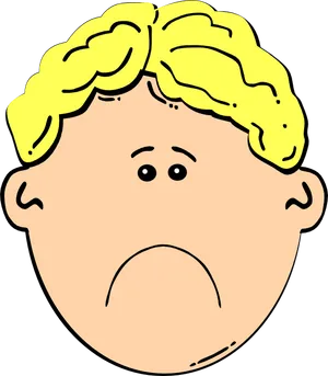 Cartoon Sad Expression PNG Image