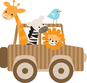 Cartoon Safari Adventure PNG Image