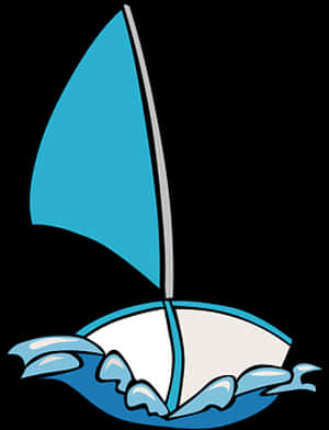 Cartoon Sailboat Graphic PNG image with transparent background