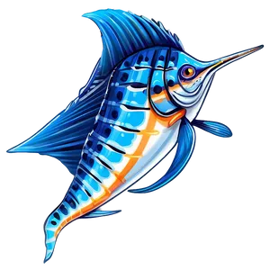 Cartoon Sailfish Drawing Png Pic PNG Image