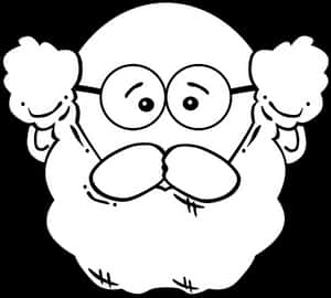 Cartoon Santa Claus Face Outline PNG image with transparent background