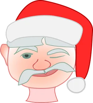 Cartoon Santa Claus Head Graphic PNG Image