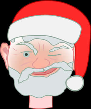 Cartoon Santa Claus Head PNG image with transparent background
